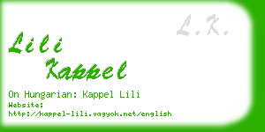 lili kappel business card